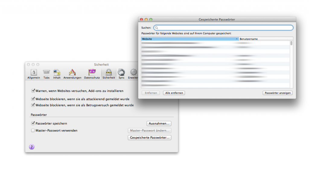 Gespeicherte Passwörter Firefox anzeigen