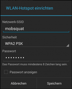 mobiler hotspot mit android