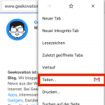 android website teilen