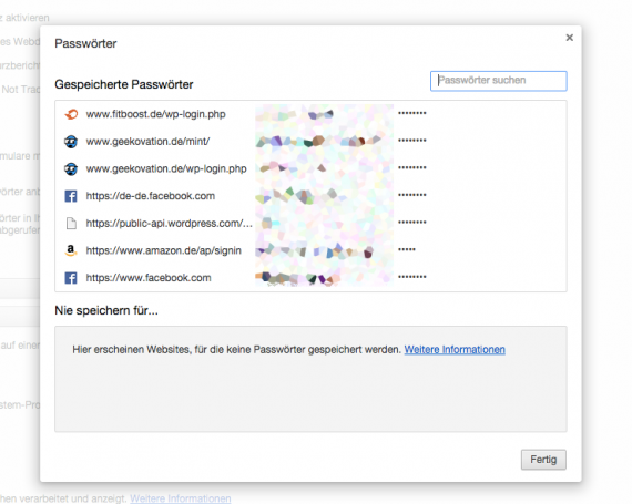 chrome passwort dialog